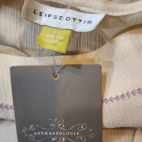 LEIFSDOTTIR Ivory Cate Floral Butterfly Ruffle Square Neck Tie Back Top Size 10 - Picture 2 of 8